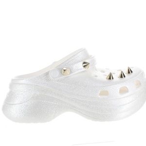 White Platform Crocs